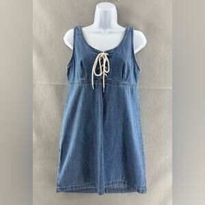Vintage‎ Made in the Shade Jean Lace Up Bust Cotton Dress Medium